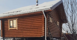 Баня из оцилиндрованного бревна под ключ в Серпухове - от 136396 рублей