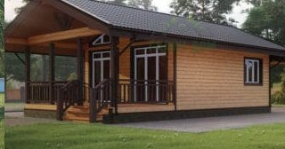 Проект одноэтажного дома из бруса с террасой - Строительство в Серпухове от Строй-Срп от 136396 руб.